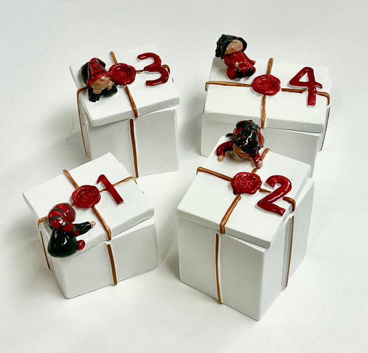 TomteAdventBox Set4 pieces  numbered 1 thru 4