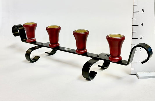 CH 4 tapers IronWood red wood cups on long ironship bar